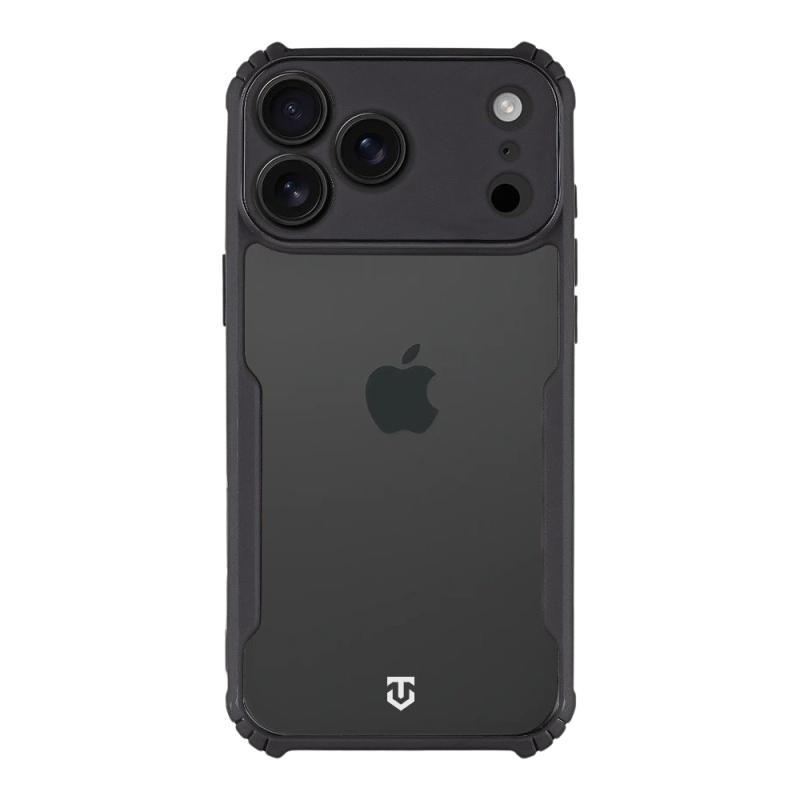 Tactical Quantum Stealth puzdro pre Apple iPhone 18 Pro Max, priehľadné/čierne