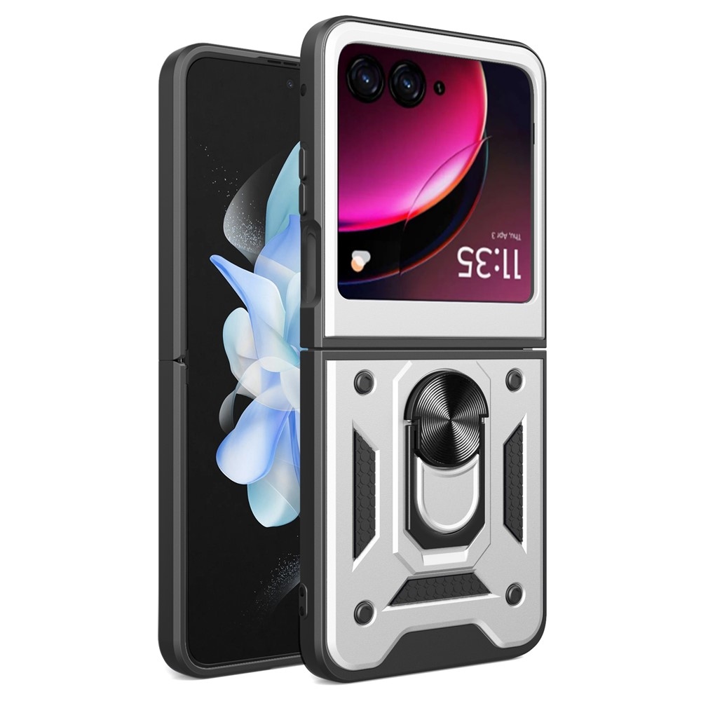 Slide odolný kryt na Motorola Razr 40 Ultra 5G - strieborný