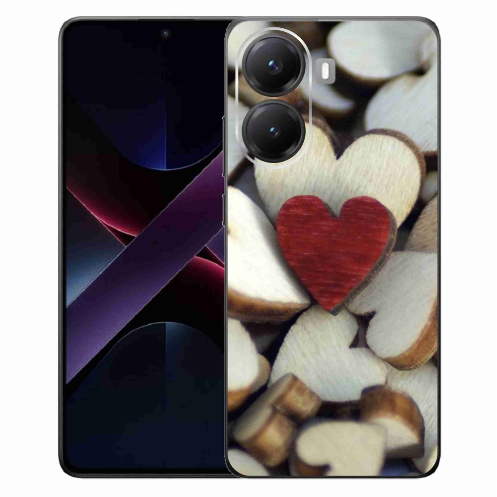 Gélový kryt mmCase na Xiaomi Poco X7 Pro 5G - gravírované červené srdce