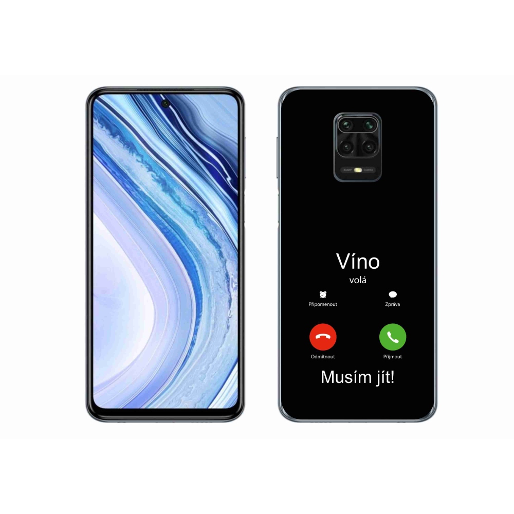 Gélový kryt mmCase na Xiaomi Redmi Note 9 Pro - víno volá čierne pozadie