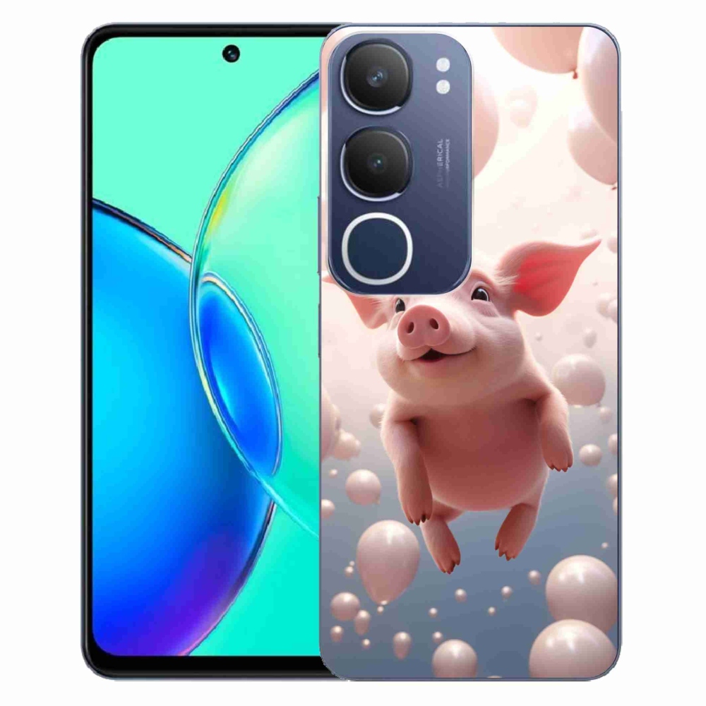 Gélový kryt mmCase na Vivo Y19s - prasiatko s balónikmi