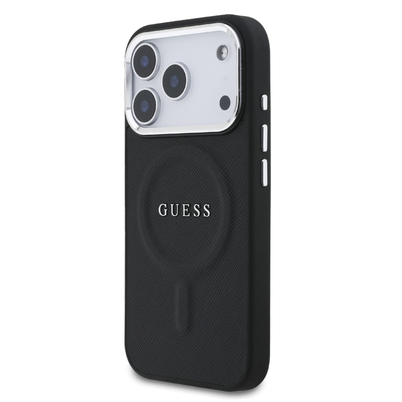 Guess PU Saffiano MagSafe zadný kryt pre iPhone 17 Pro Black