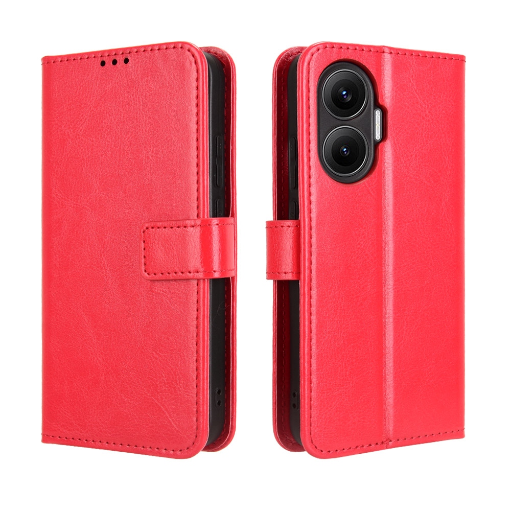 Crazy knižkové púzdro na Xiaomi Poco F7 5G - červené