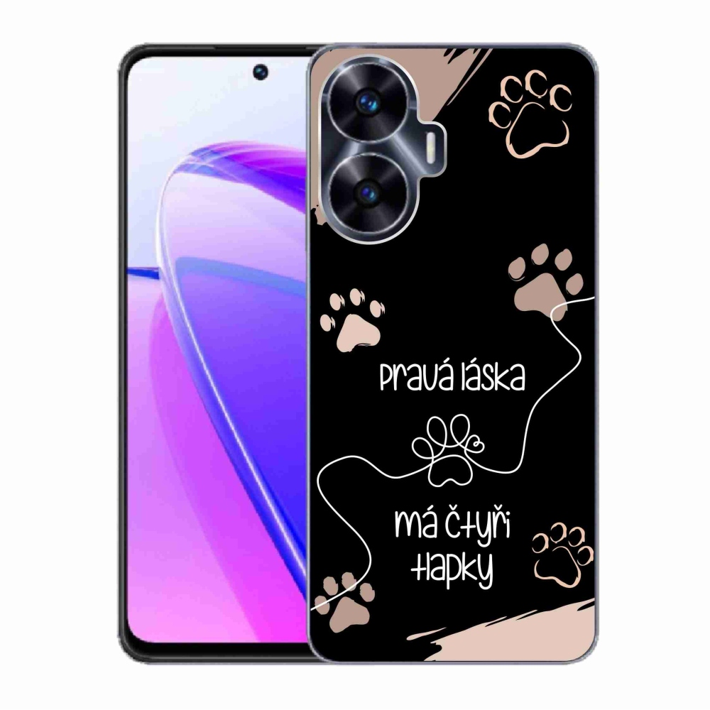 Gélový kryt mmCase na Realme C55 - psí motív 1 čierne pozadie
