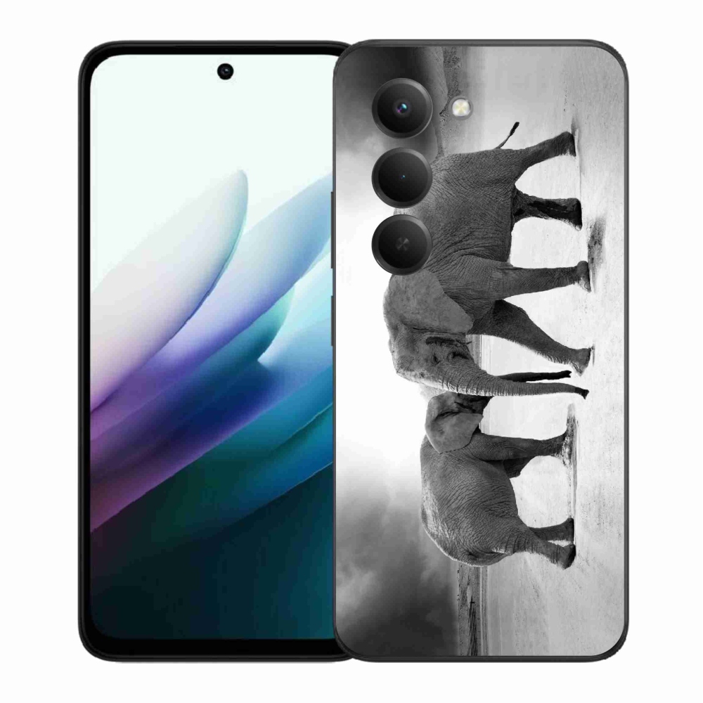 Gélový kryt mmCase na Xiaomi Redmi 15 4G/5G (171mm) - čiernobieli slony