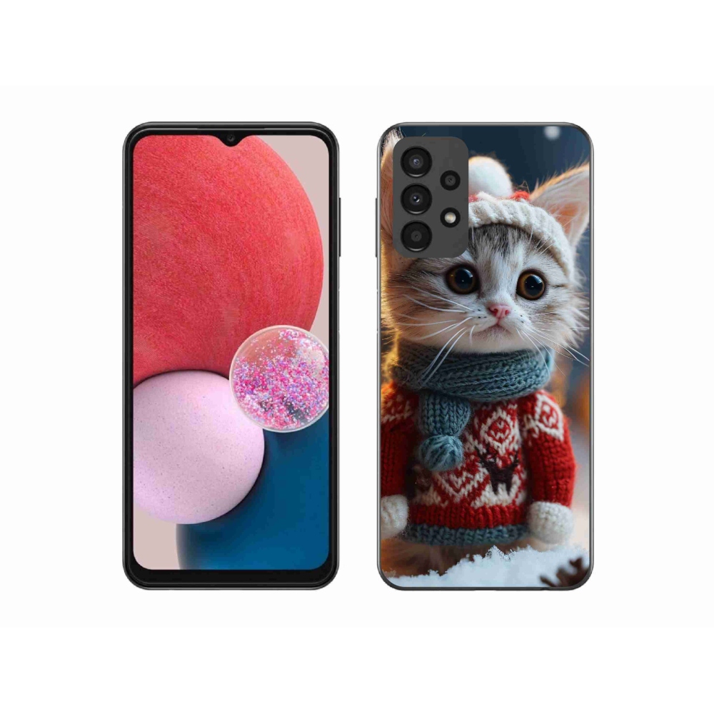 Gélový kryt mmCase na Samsung Galaxy A13 4G - mačiatko vo svetri