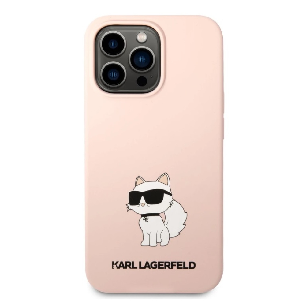 Karl Lagerfeld Liquid Silicone Choupette NFT kryt iPhone 13 Pro Max ružový