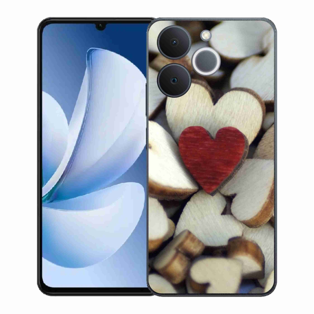 Gélový kryt mmCase na Realme Note 70T - gravírované červené srdce