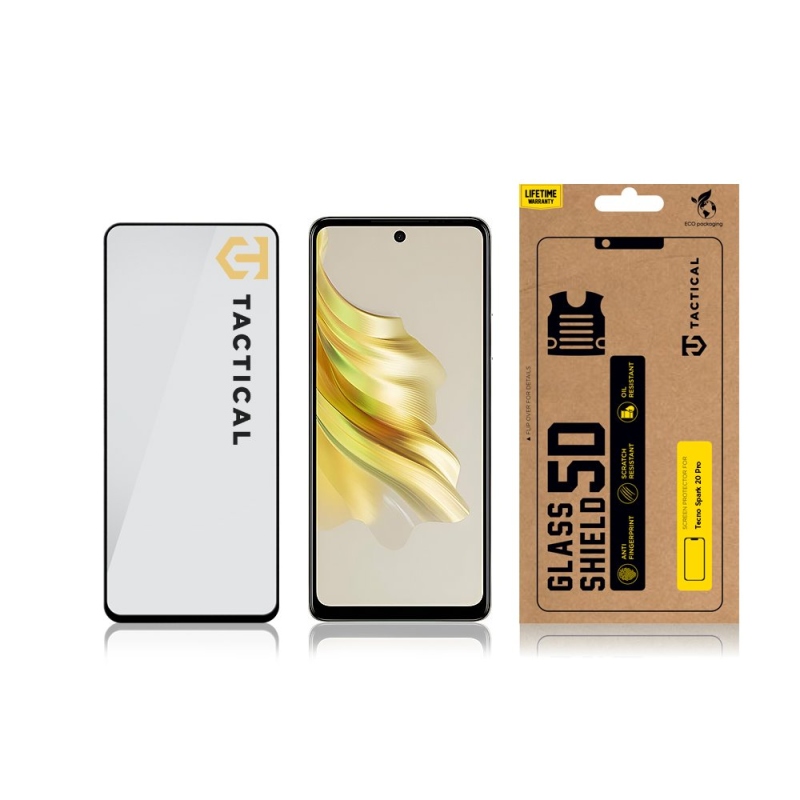 Tactical Glass Shield 5D sklo pre Tecno Spark 20 Pro Black
