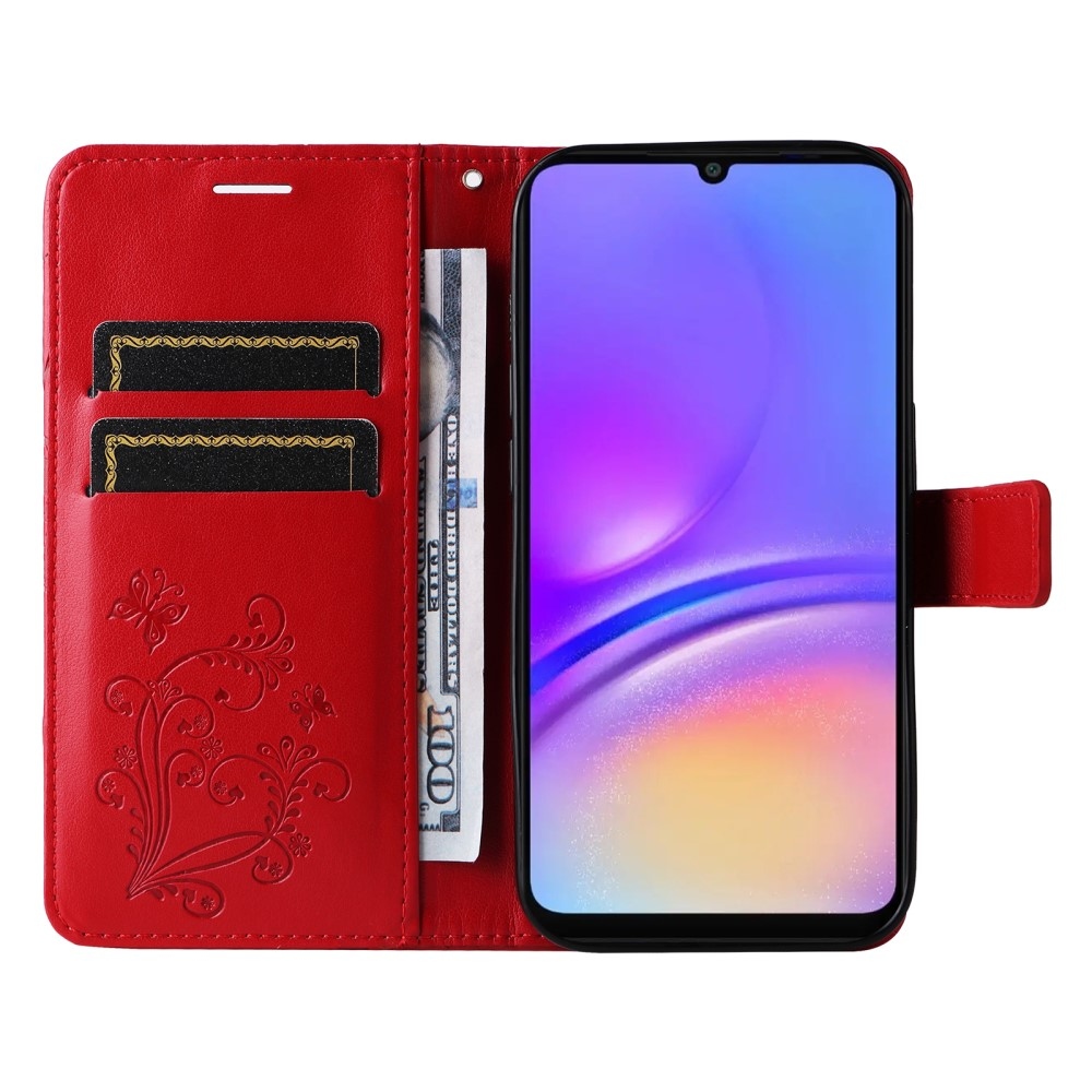 Big Butterfly knižkové púzdro na Samsung Galaxy A06 4G - červené