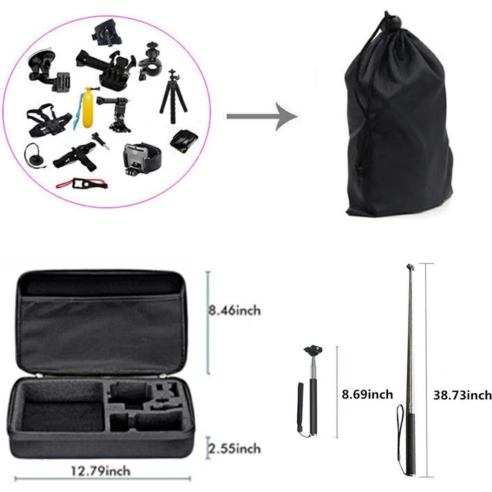 Univerzálna 71v1 sada príslušenstva pre akčné kamery GoPro, DJI, Insta360