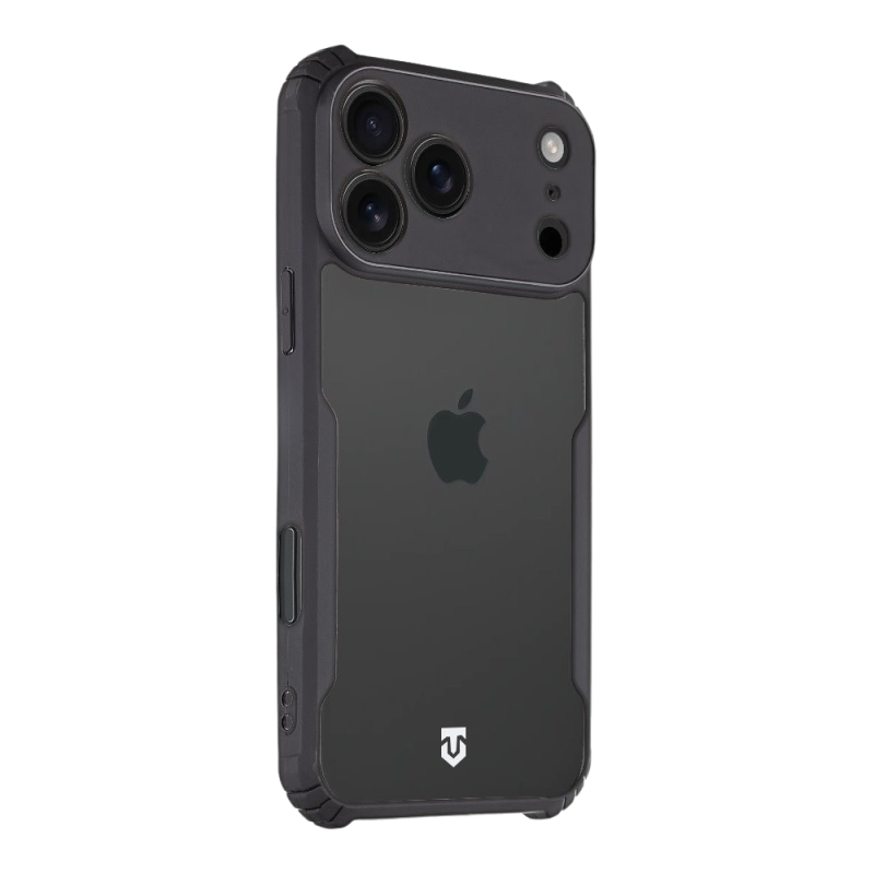 Tactical Quantum Stealth puzdro pre Apple iPhone 18 Pro Max, priehľadné/čierne