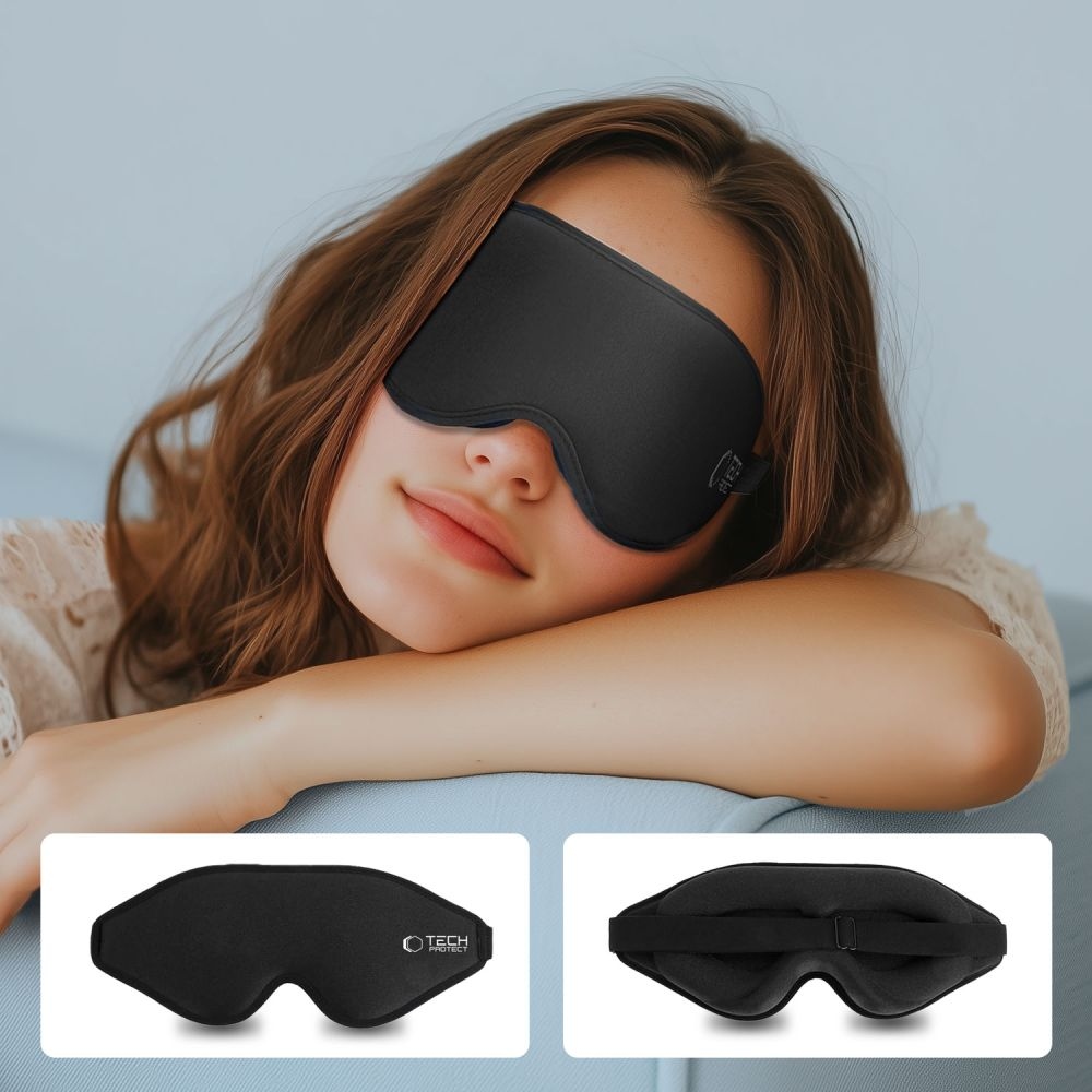 Tech-Protect EyeShade 3D maska ​​na spanie - čierna
