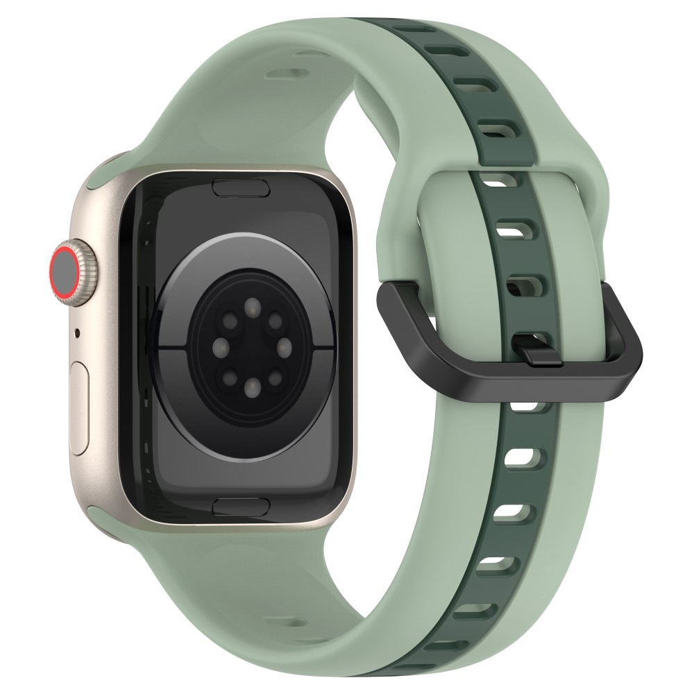 Strap silikónový remienok na Apple Watch Ultra/Ultra 2 49mm/SE/SE 2022/2023 44mm/9/8/7 45mm/6/5/4 44mm/3/2/1 42 mm - zelený/tmavozelený