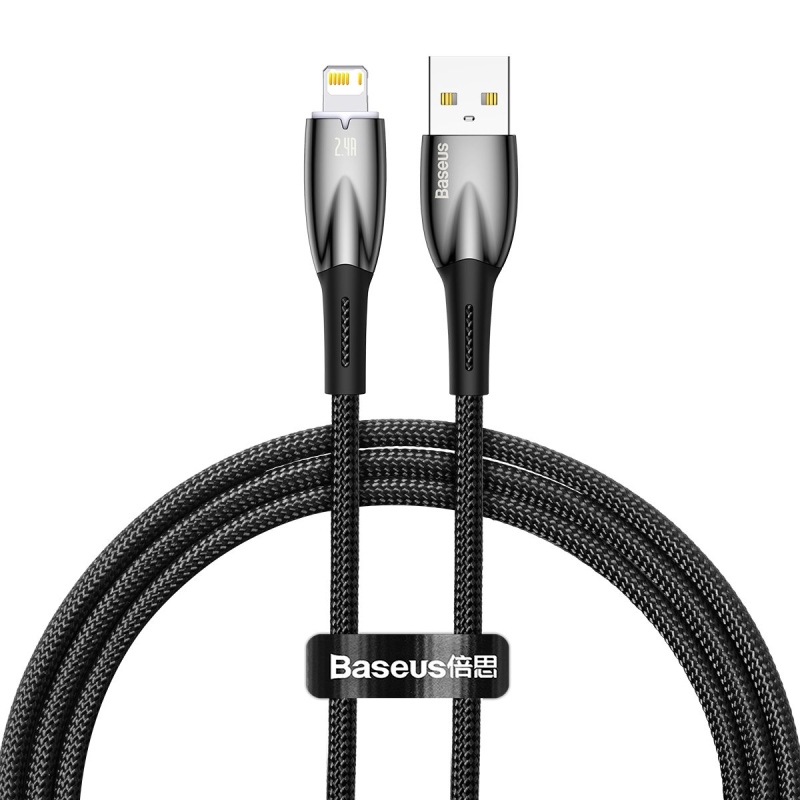 Baseus Glimmer Series Fast Charging Dátový Kábel USB-A - Lighting 2.4A 1m Black
