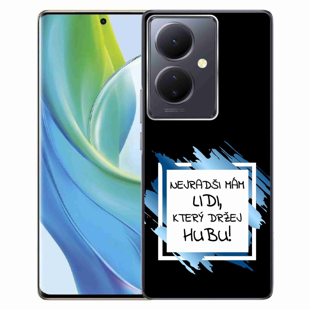 Gélový kryt mmCase na Vivo V29 Lite 5G - vtipný text 7 bieločierne pozadie