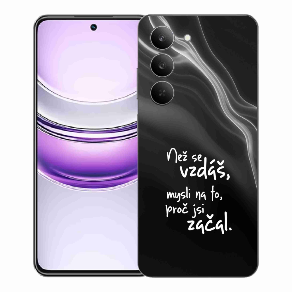 Gélový kryt mmCase na Realme 14x 5G - citát 2 čierne pozadie