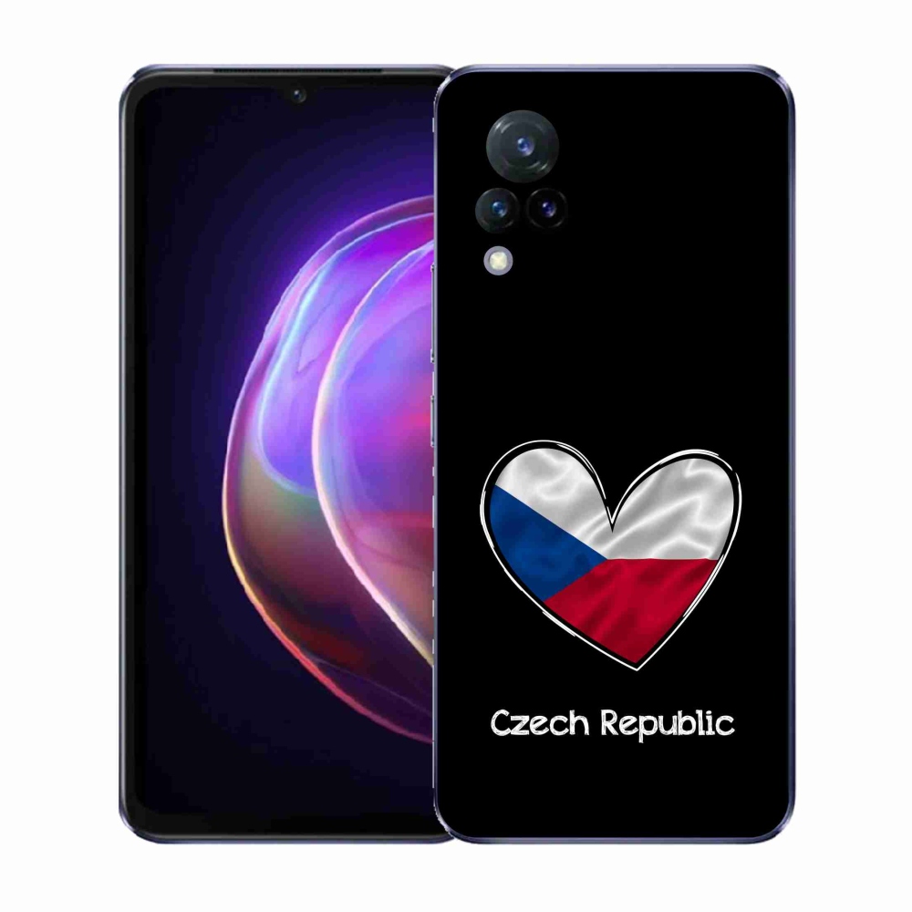 Gélový kryt mmCase na Vivo V21 4G/5G - vlajka srdca čierne pozadie