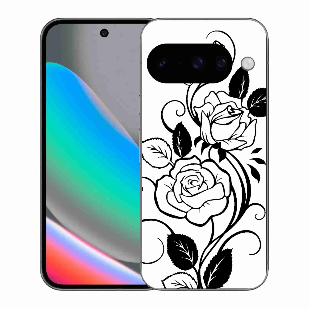 Gélový kryt mmCase na Google Pixel 10 - čiernobiela ruža