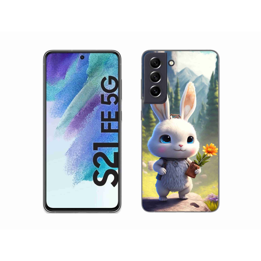 Gélový kryt mmCase na Samsung Galaxy S21 FE 5G - roztomilý zajačik