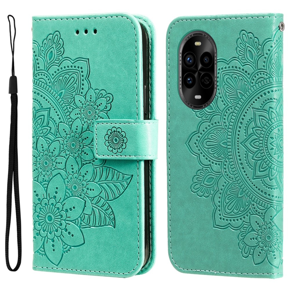 Mandala knižkové puzdro na Huawei Nova 13 Pro 5G - modrozelené