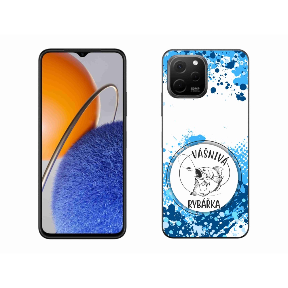 Gélový kryt mmCase na Huawei Nova Y61 - vášnivá rybárka biele pozadie