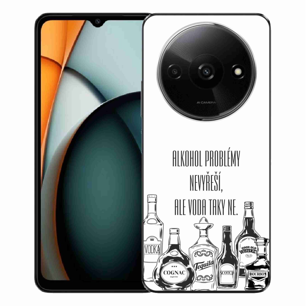 Gélový kryt mmCase na Xiaomi Redmi A3 - vtipný text biele pozadie