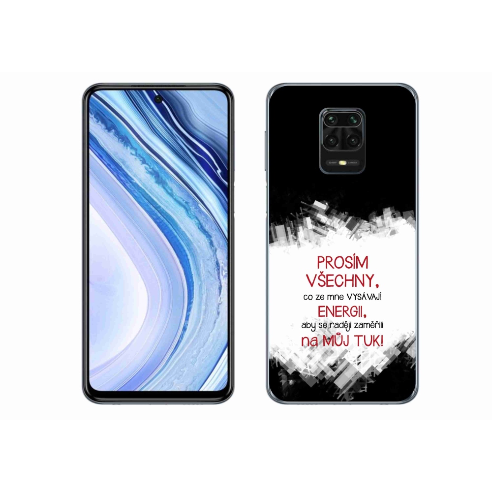 Gélový kryt mmCase na Xiaomi Redmi Note 9 Pro - vtipný text 1 červený