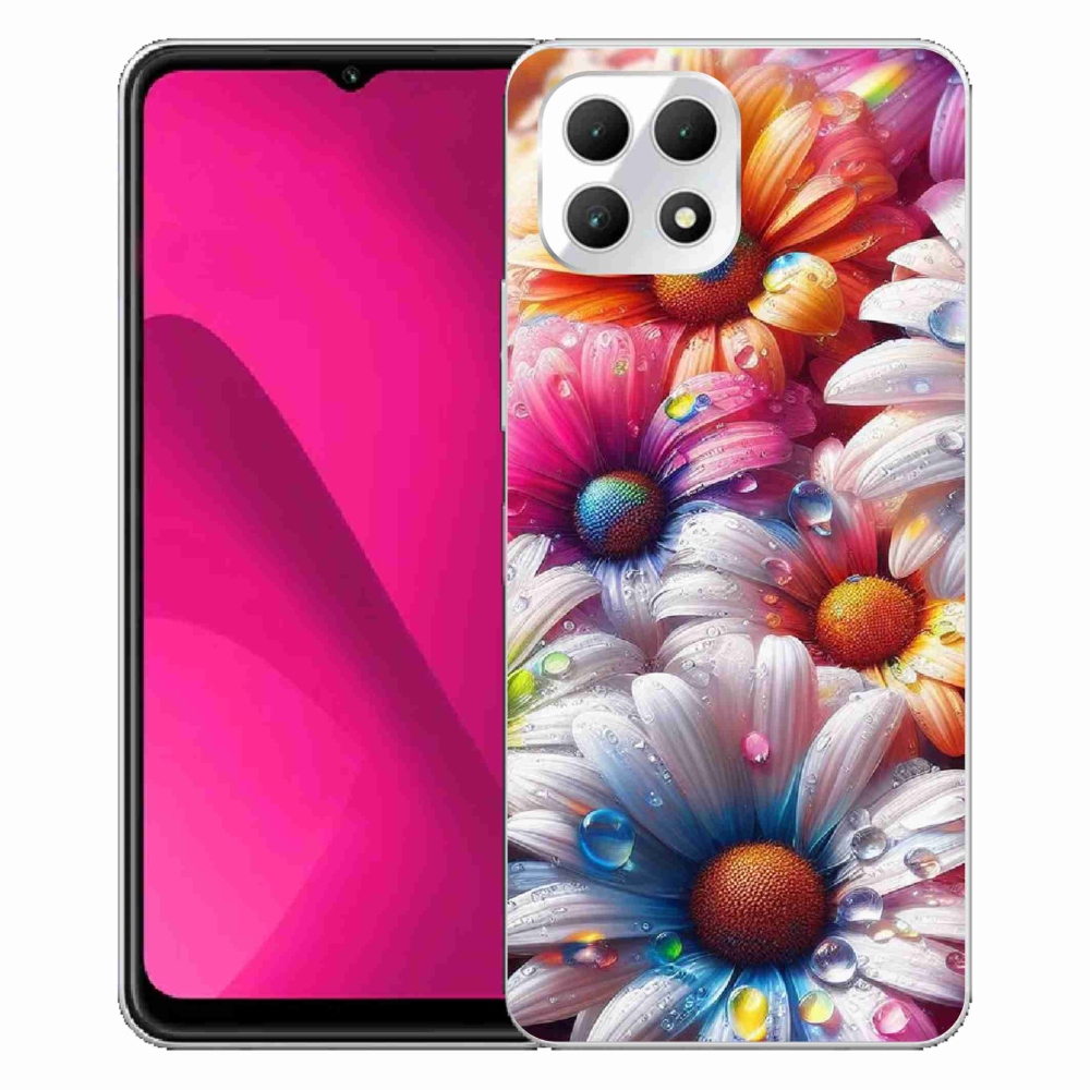 Gélový kryt mmCase na T-Mobile T Phone 2 - farebné margaréty