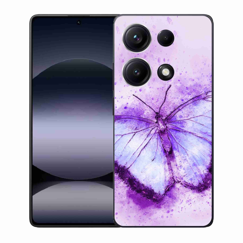 Gélový kryt mmCase na Xiaomi Redmi Note 14S - fialový motýľ