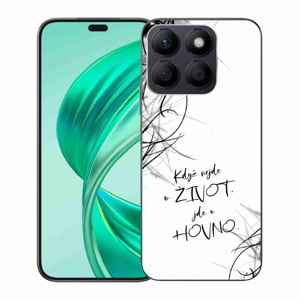 Gélový kryt mmCase na Honor X8b - vtipný text 16 biele pozadie