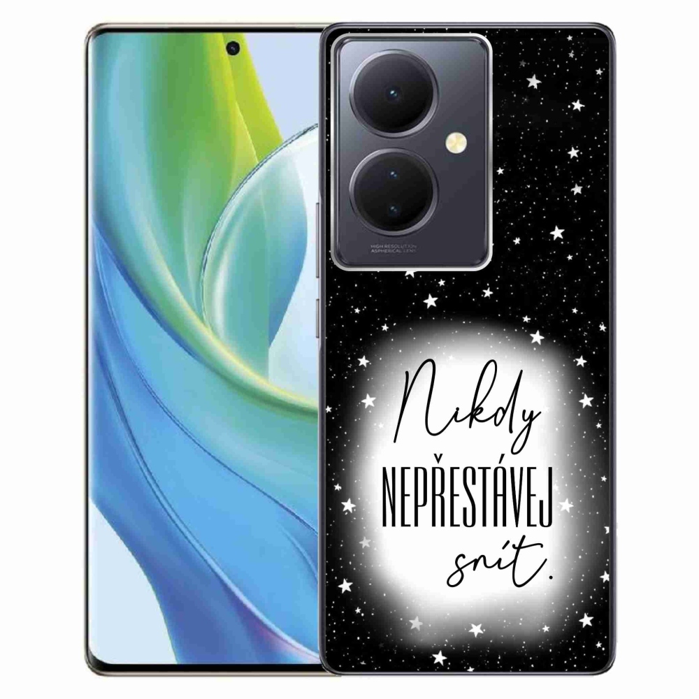 Gélový kryt mmCase na Vivo V29 Lite 5G - citát 1 bieločierne pozadie