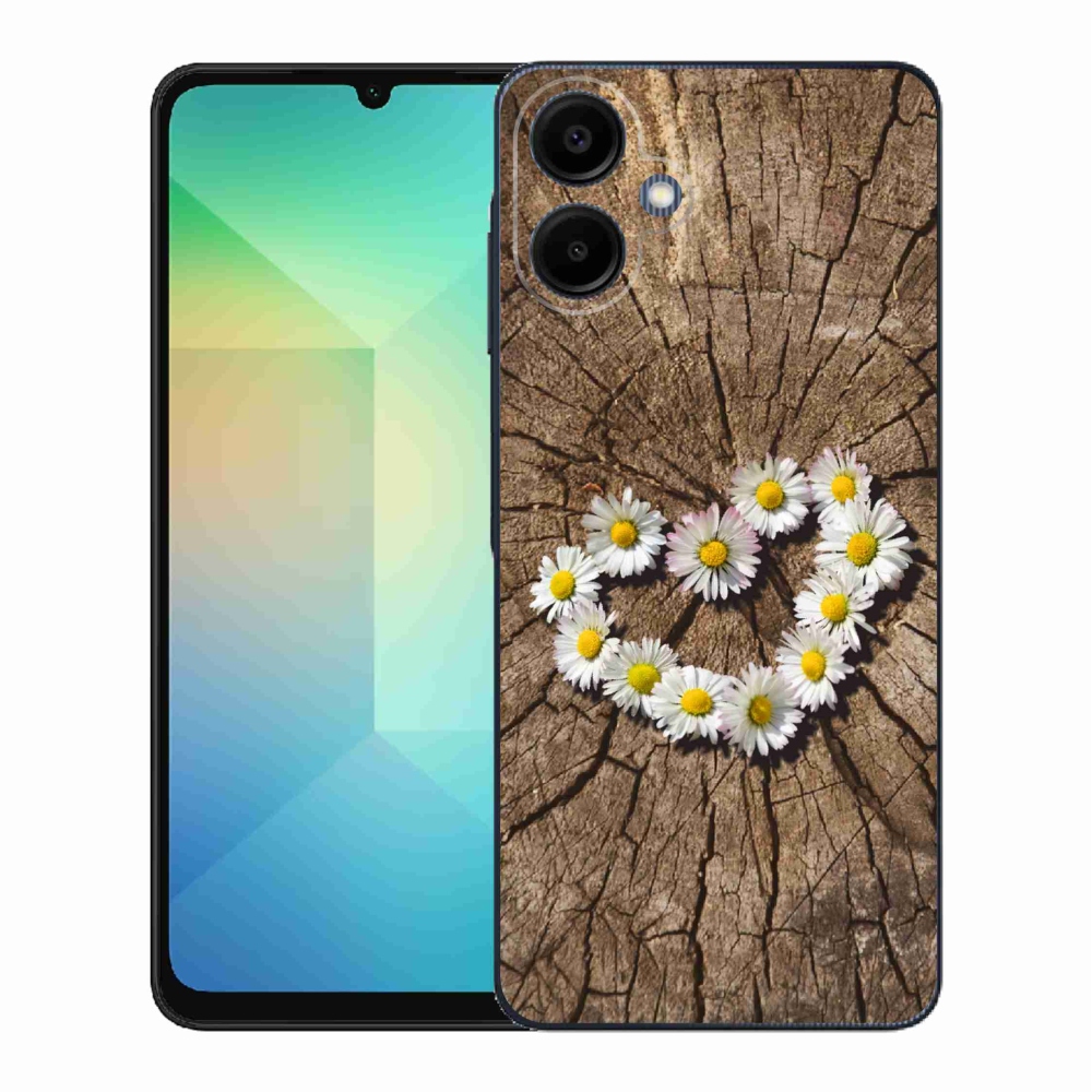 Gélový kryt mmCase na Samsung Galaxy A06 4G - srdce z margaréty
