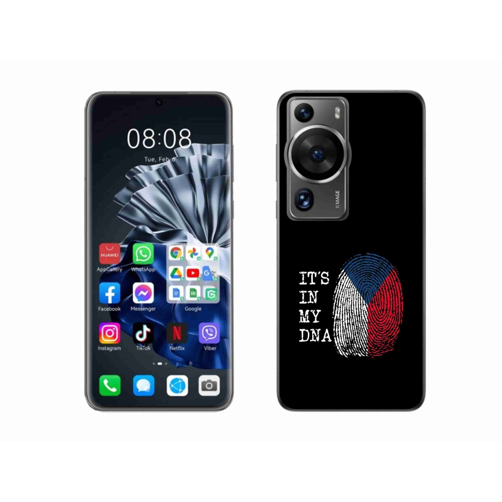 Gélový kryt mmCase na Huawei P60 Pro - vlajka odtlačok prsta čierne pozadie