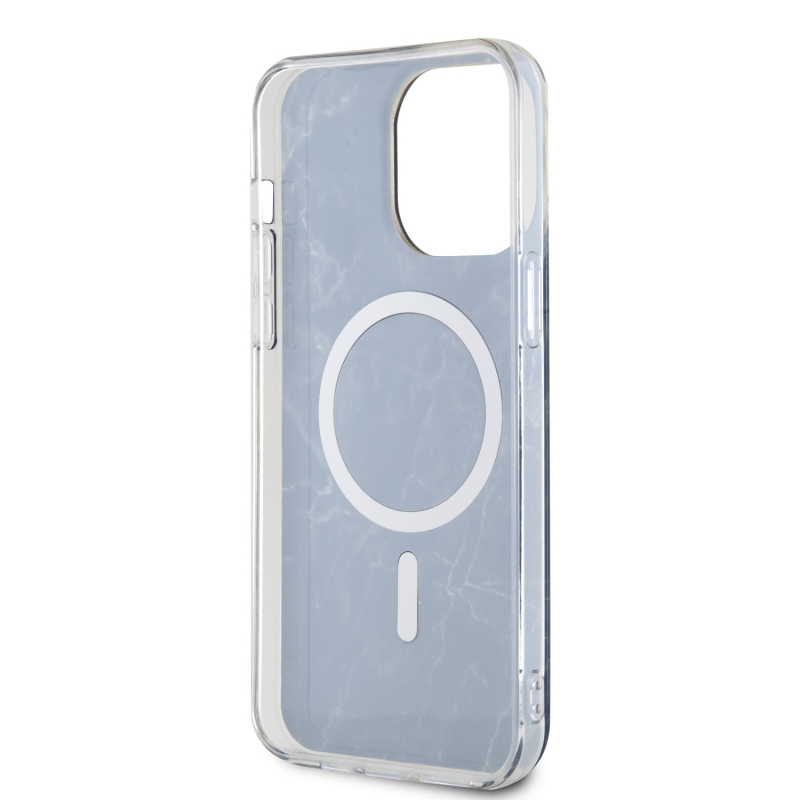 Guess IML Marble MagSafe Zadný Kryt pre iPhone 13 Pro Max Black