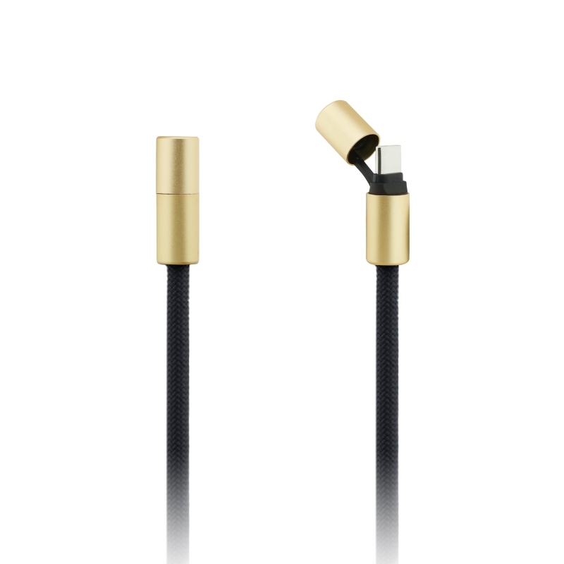 Guess Crossbody Strap 4G Charm s nabíjacím káblom USB-C/USB-C Black