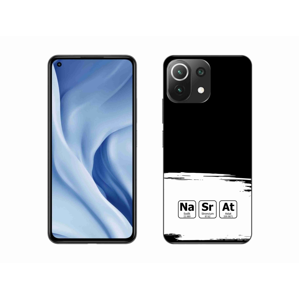 Gélový kryt mmCase na Xiaomi 11 Lite 5G NE - chemické prvky bieločierne pozadie