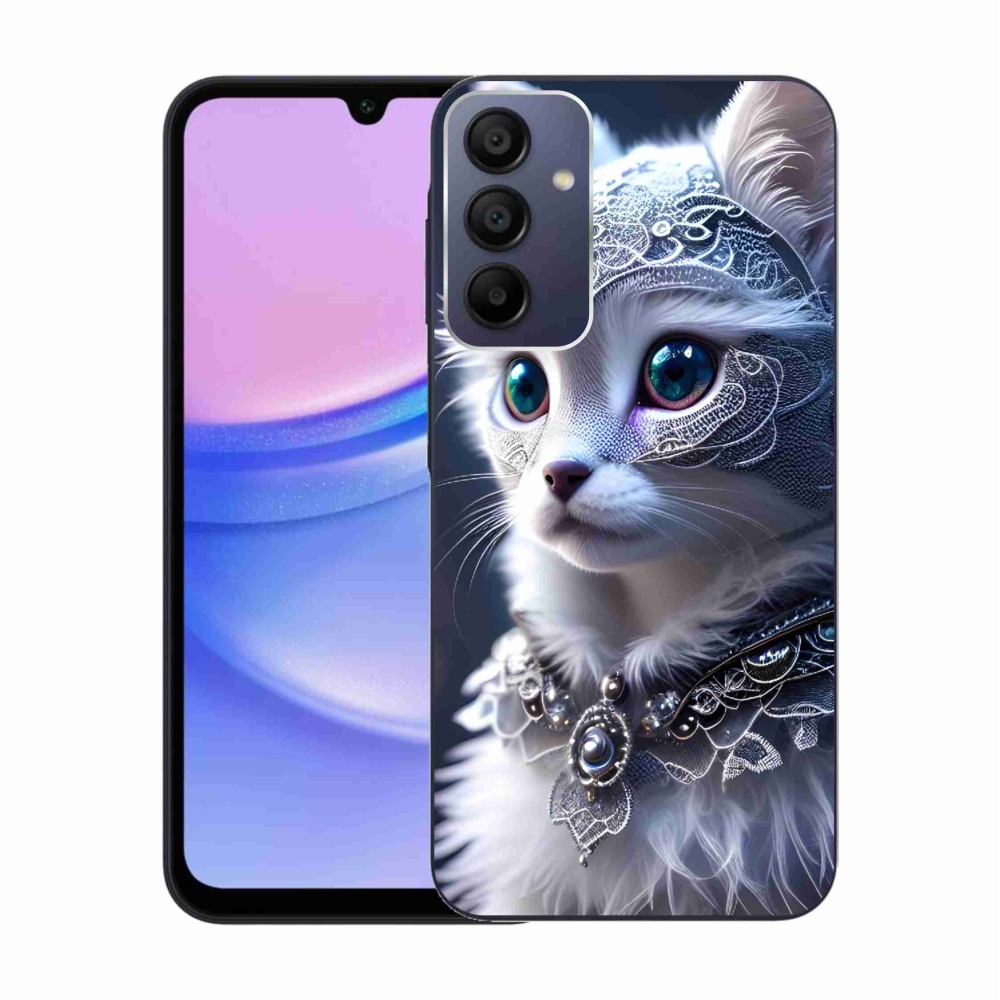 Gélový kryt mmCase na Samsung Galaxy A15 4G/5G - biela mačka