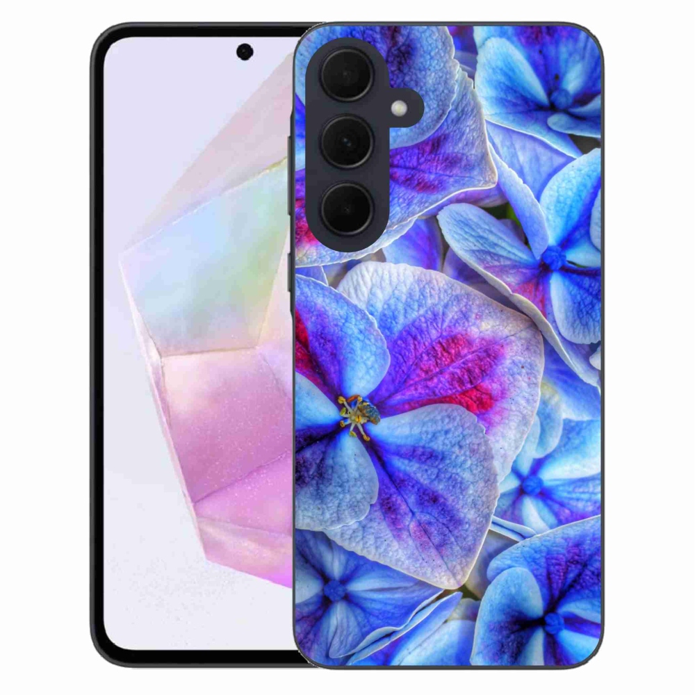 Gélový kryt mmCase na Samsung Galaxy A35 5G - modré kvety 1