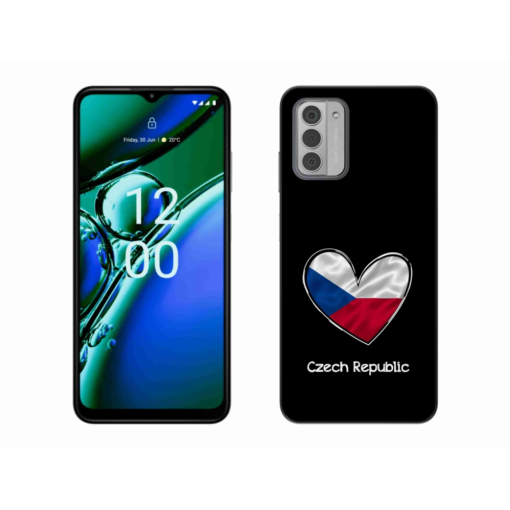 Gélový kryt mmCase na Nokia G42 - vlajka srdca čierne pozadie