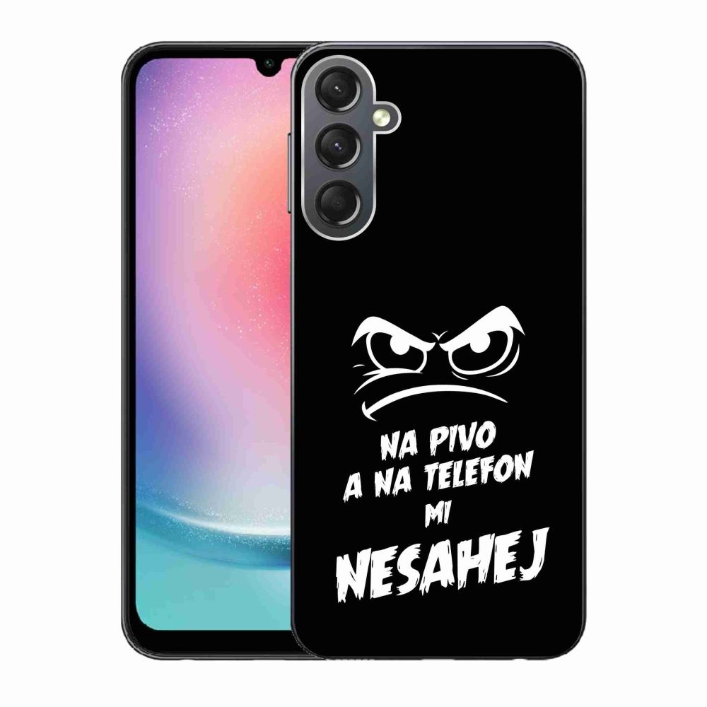 Gélový kryt mmCase na Samsung Galaxy A24 - pivný motív 2 čierne pozadie