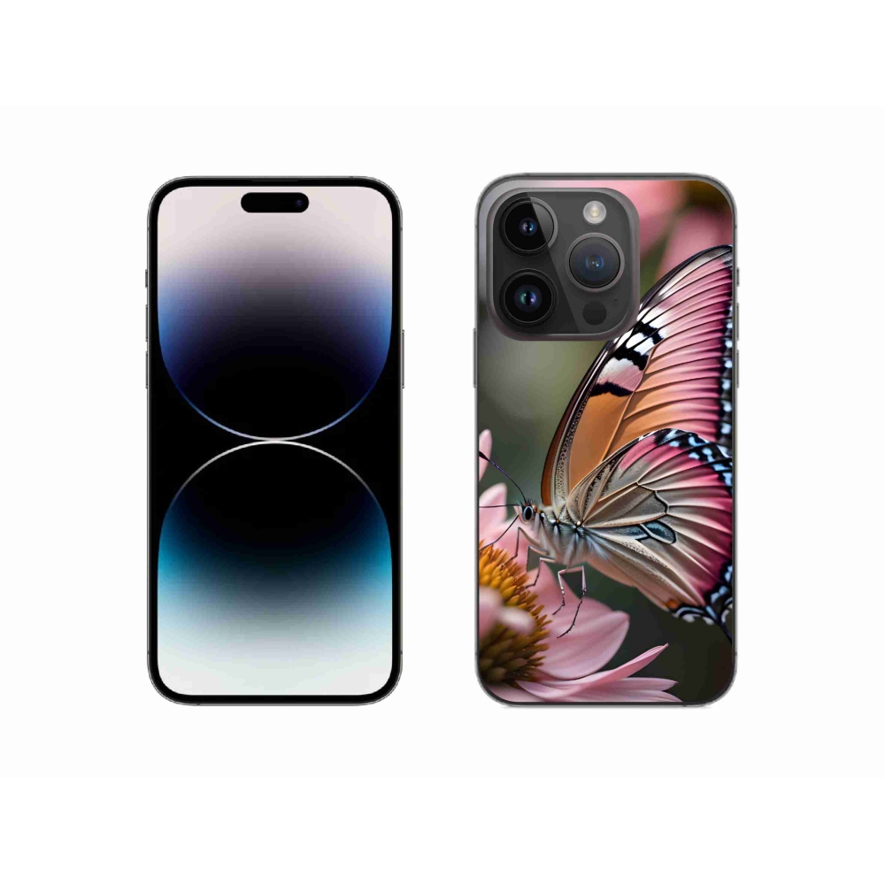 Gélový kryt mmCase na iPhone 14 Pro - farebný motýľ