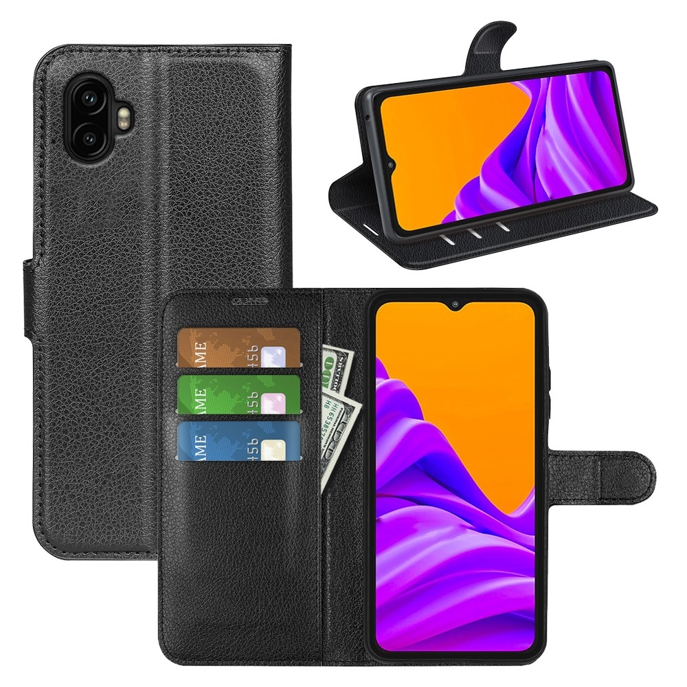 Litchi knižkové púzdro na Samsung Galaxy Xcover 7 Pro - čierne