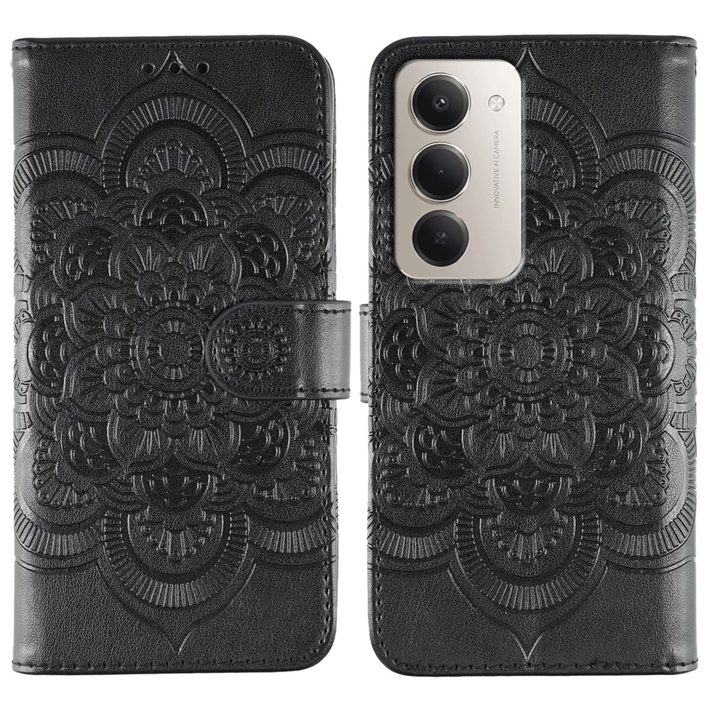 Mandala knižkové púzdro na Xiaomi Redmi 15 5G - čierne