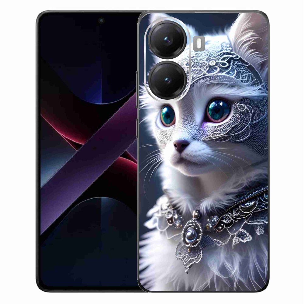 Gélový kryt mmCase na Xiaomi Poco X7 Pro 5G - biela mačka