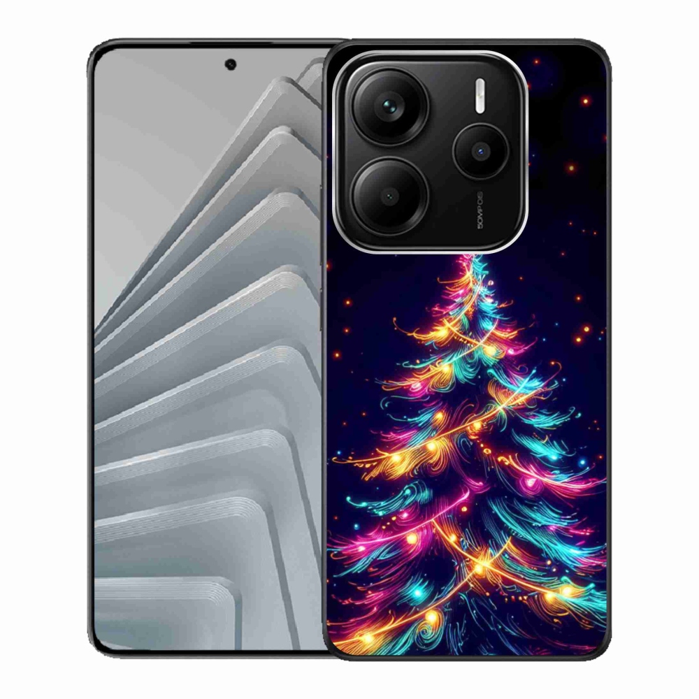 Gélový kryt mmCase na Xiaomi Redmi Note 14 5G - neonový vianočný stromček