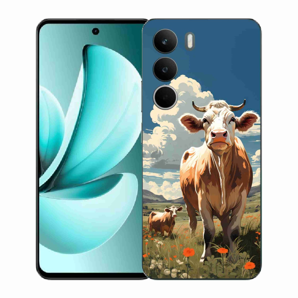 Gélový kryt mmCase na Realme C71 - kravy na lúke