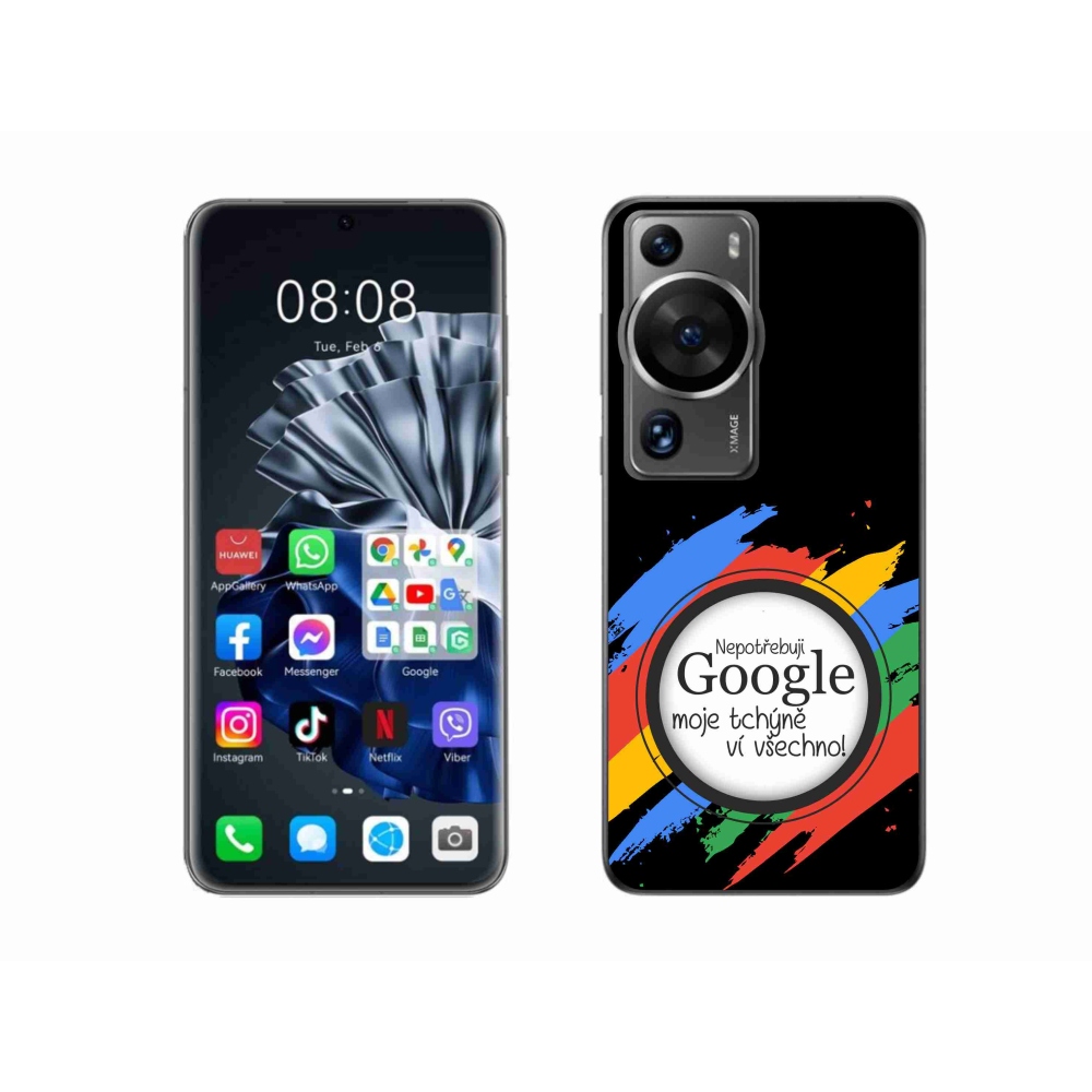 Gélový kryt mmCase na Huawei P60 Pro - svokra vie všetko čierne pozadie