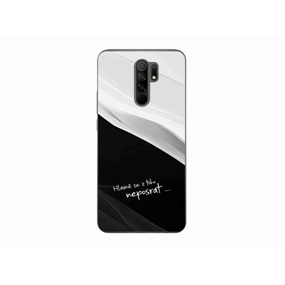 Gélový kryt mmCase na Xiaomi Redmi 9 - vtipný text 13 čiernobiele pozadie