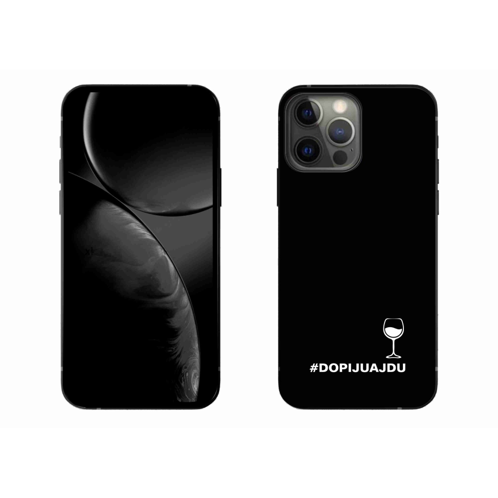 Gélový kryt mmCase na iPhone 13 Pro Max 6.7 - vínny motív čierne pozadie